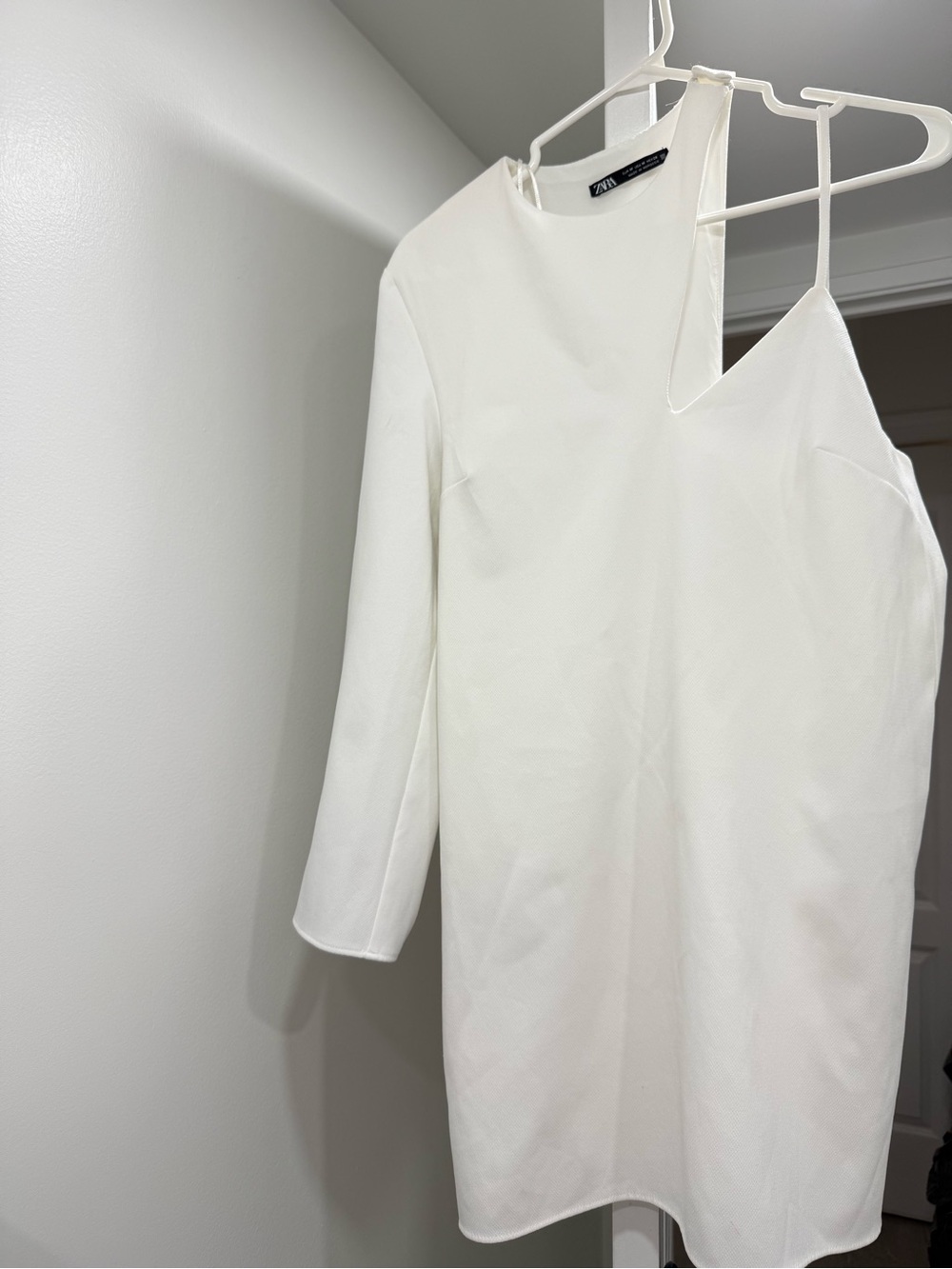 Zara Cream One-Shoulder Asymmetric Dress